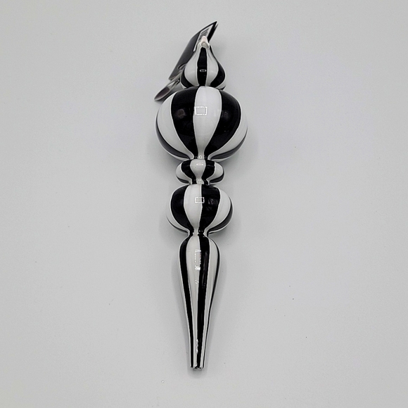 Robert Stanley Other - New Robert Stanley Glass Ornament Black and White Strips